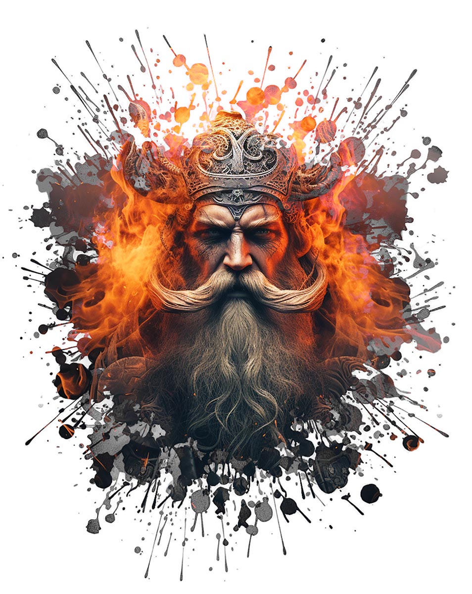 Furious Viking Warrior on Fire