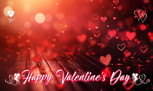 Happy Valentine's Day - Red Hearts Concept