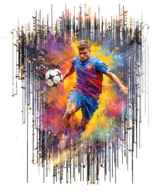 Soccer Player in Action Artwork