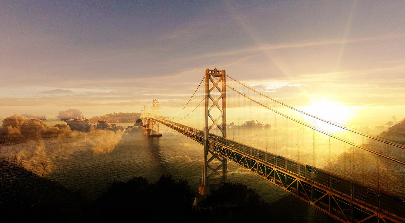 Surreal Suspension Bridge 02 - stock photos and royalty-free images