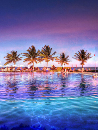 Tropical Pool with Palm Trees