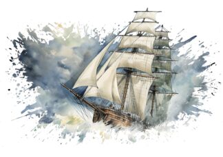 Vintage Nautical Adventure Artwork